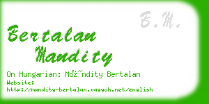 bertalan mandity business card